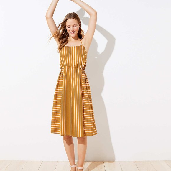LOFT BEACH STRIPED BOW BACK DRESS Sz S NWT - Picture 2 of 3